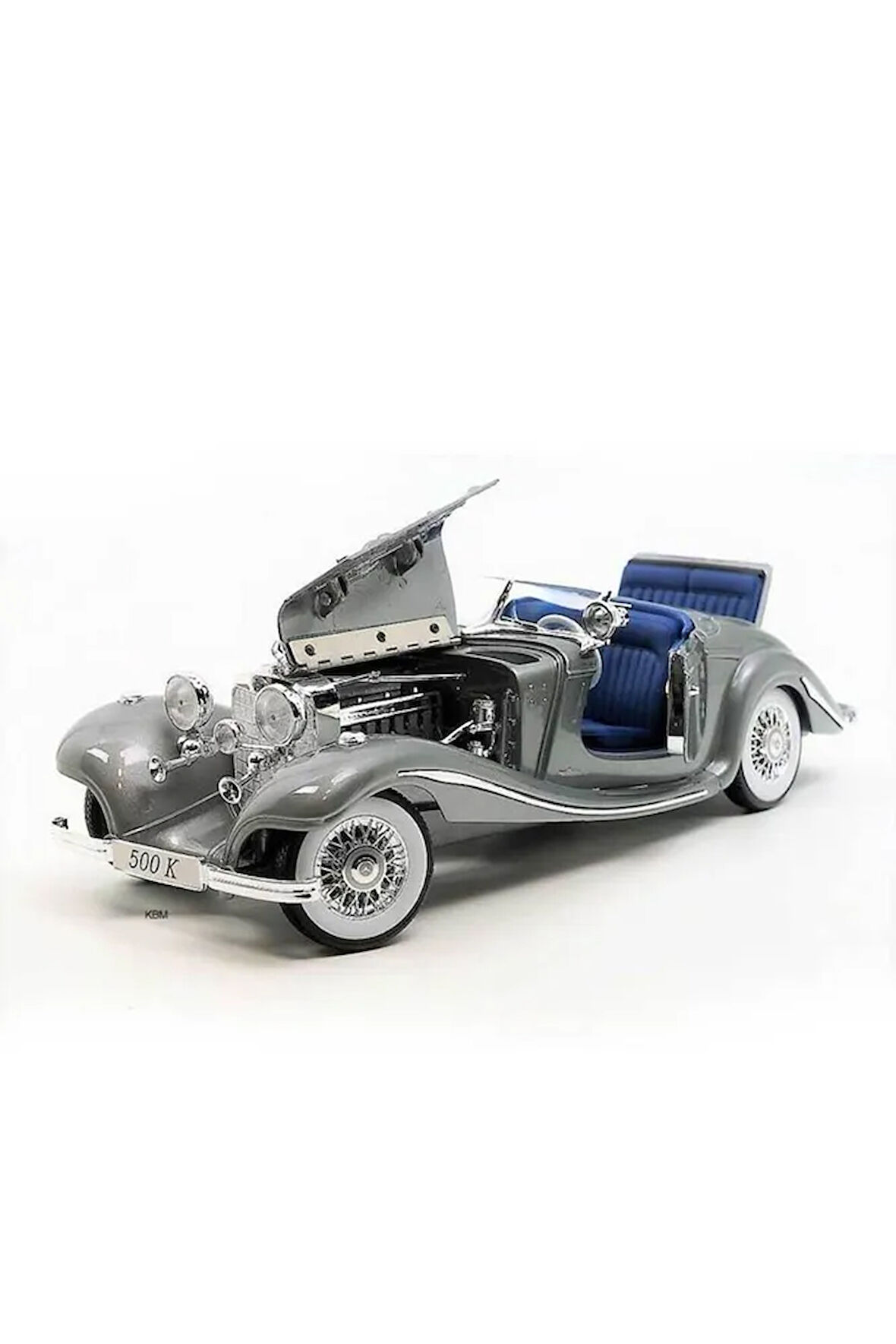 1936 Model Mercedes-Benz 500 K Typ Special Roadster 1:18 - Mavi Su Dünyası