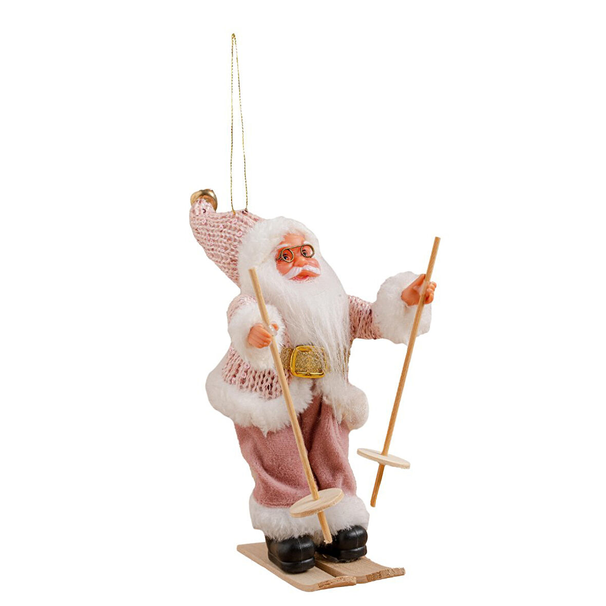 Kızaklı Noel Baba Pembe 17 cm  - Mavi Su Dünyası