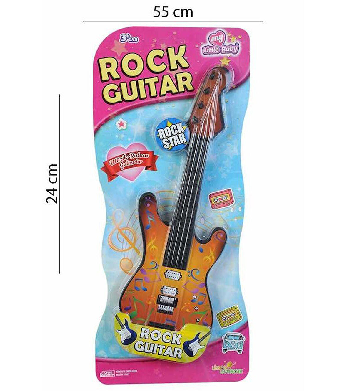 Çocuk Rock Gitar Renkli - Mavi Su Dünyası