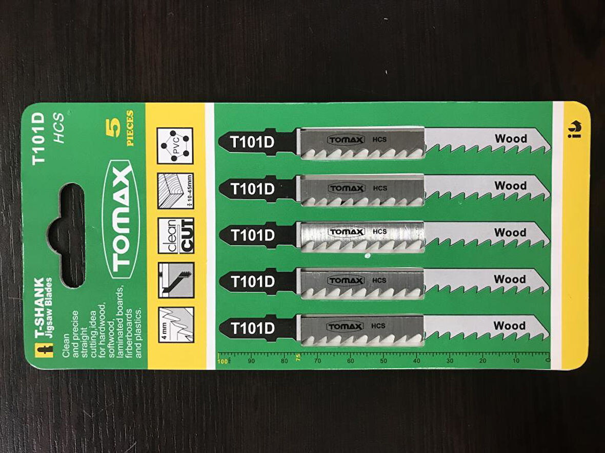 Tomax Dekupaj Bıçağı Yedek Bıçak 5 Li  T101D Temiz Kesim