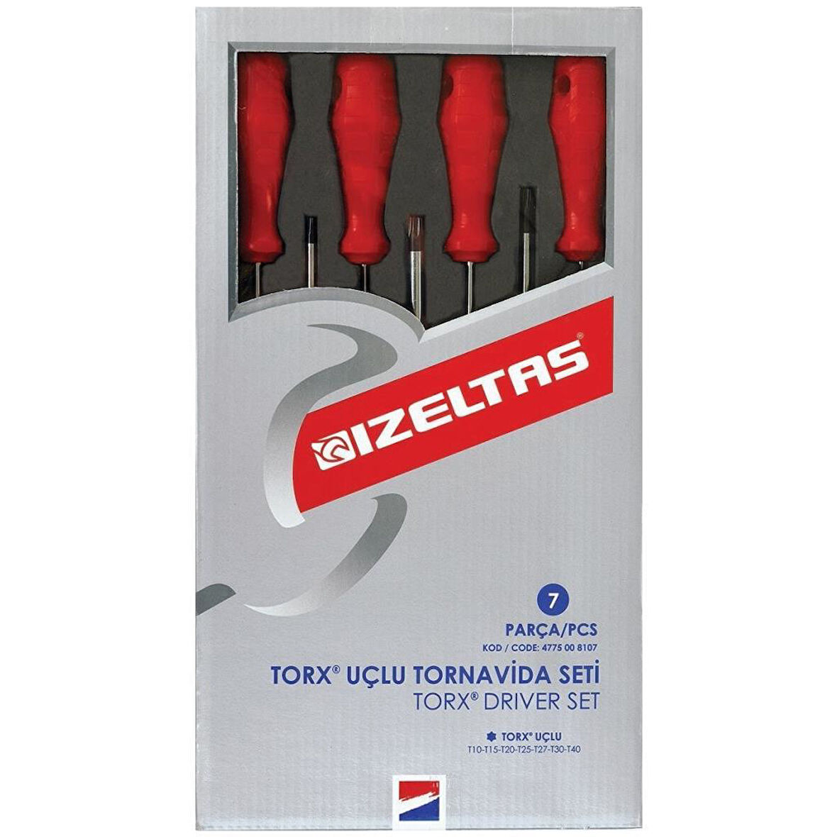 İzeltaş 4775008107 Torx Uçlu Tornavida Takımı 7 Parça