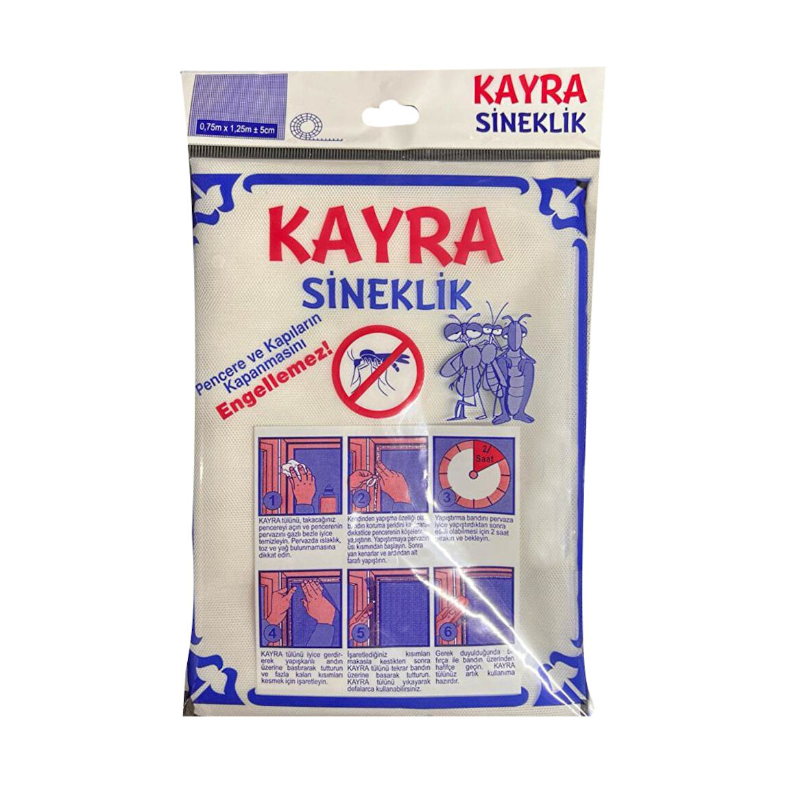 KAYRA Sineklik Küçük Pvc 75x125 Cm Yapıştırmalı Hazır Sineklik