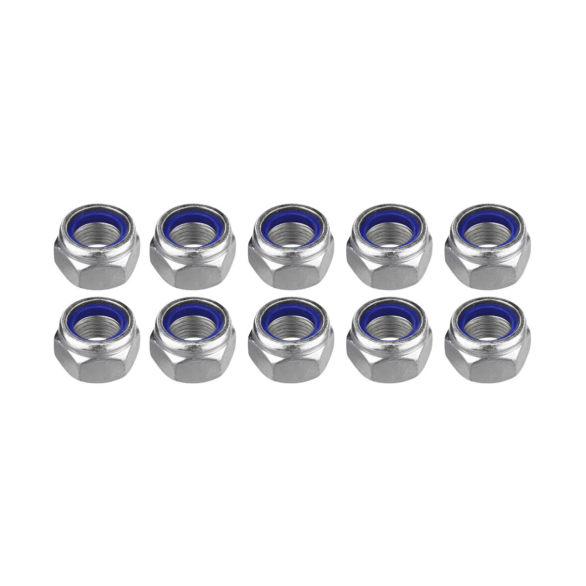 Fiber Somun M10 – DIN 985 –  10'lu Paket Contalı Gevşemez Somun