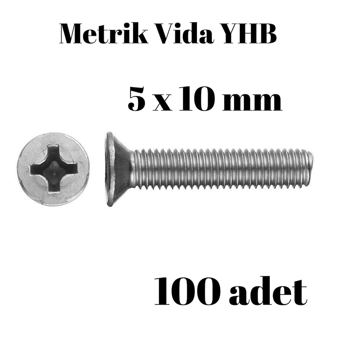 Metrik Vida Civata Yhb 5x10 mm 100 Adet Yıldız