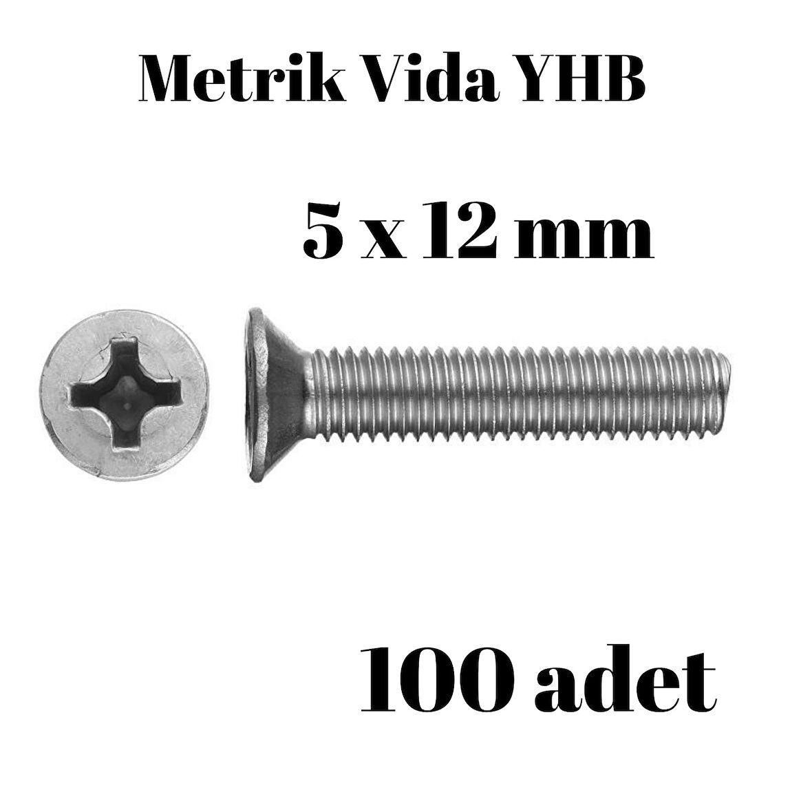 Metrik Vida Civata Yhb 5x12 mm 100'lü Paket Yıldız