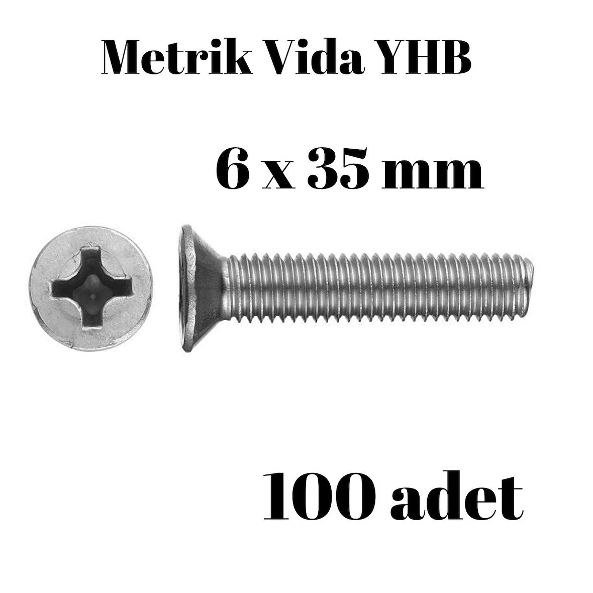Metrik Vida Civata Yhb 6x35 mm 100 Adet Yıldız