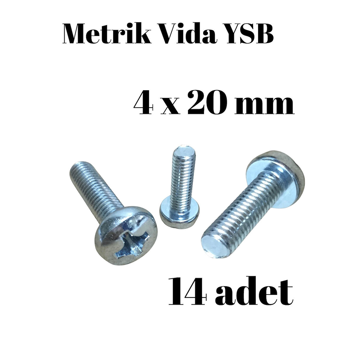 Metrik Vida YSB 4X20  14 Adet Yıldız Silindir Başlı Vida