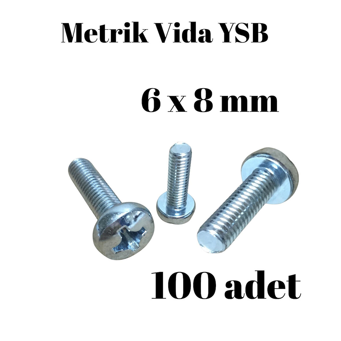 Metrik Vida YSB 6X8 100 Adet Yıldız Silindir Başlı Vida