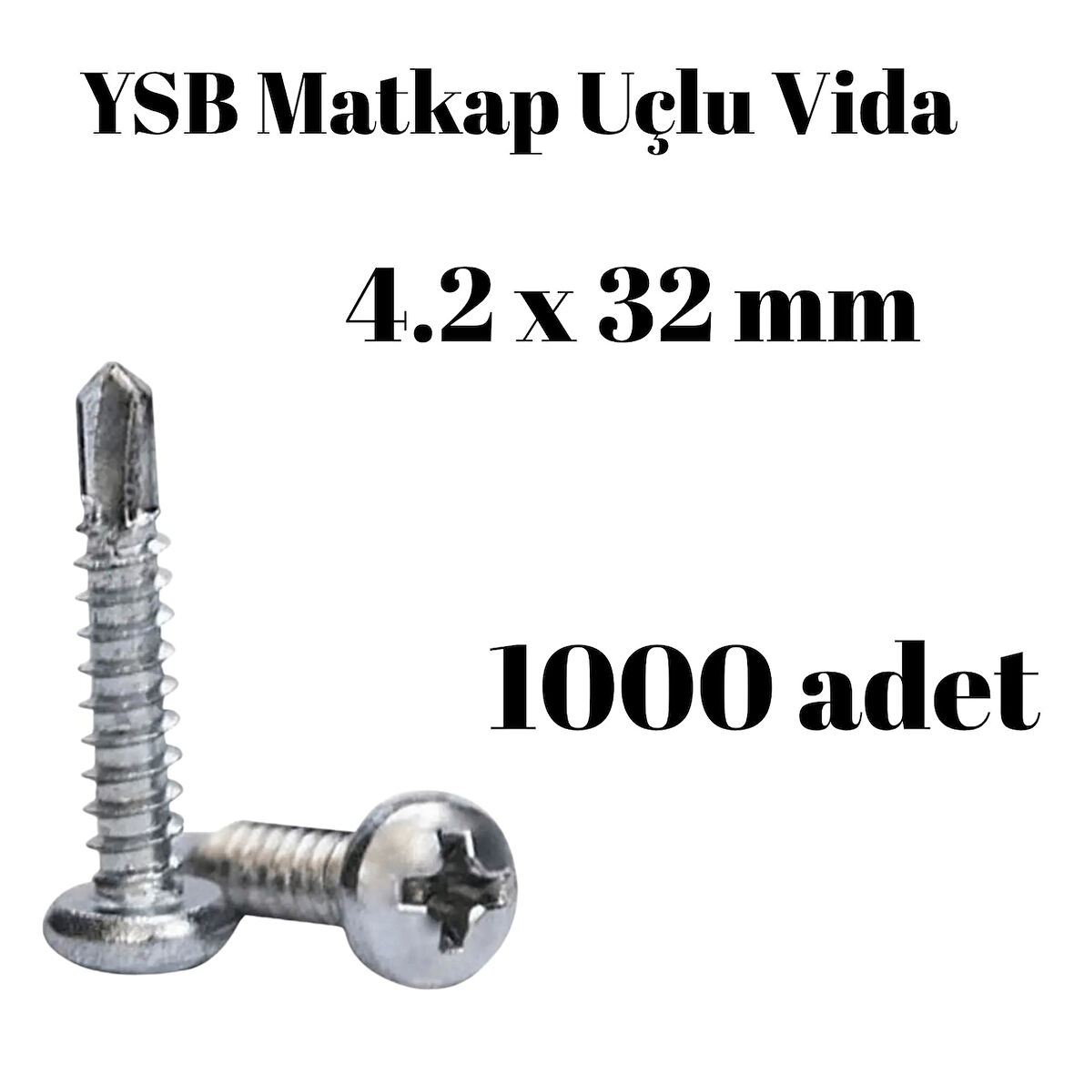 Matkap Uçlu Akıllı Vida YSB 4,2x32 1000'li Kutu Yıldız Silindir Başlı