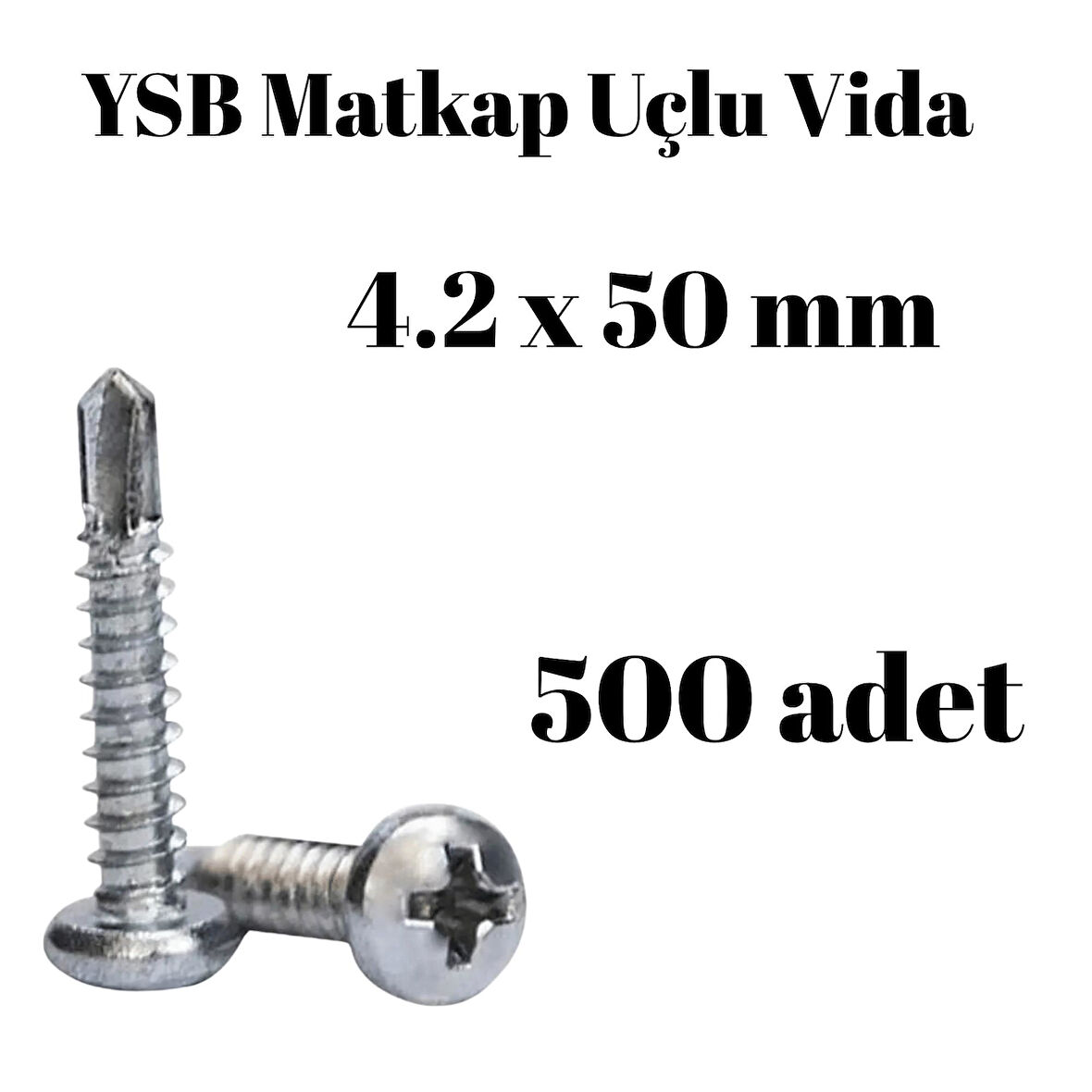 Yıldız Silindir Başlı 4.2x50 YSB Matkap Uçlu Akıllı Vida 500 Adet