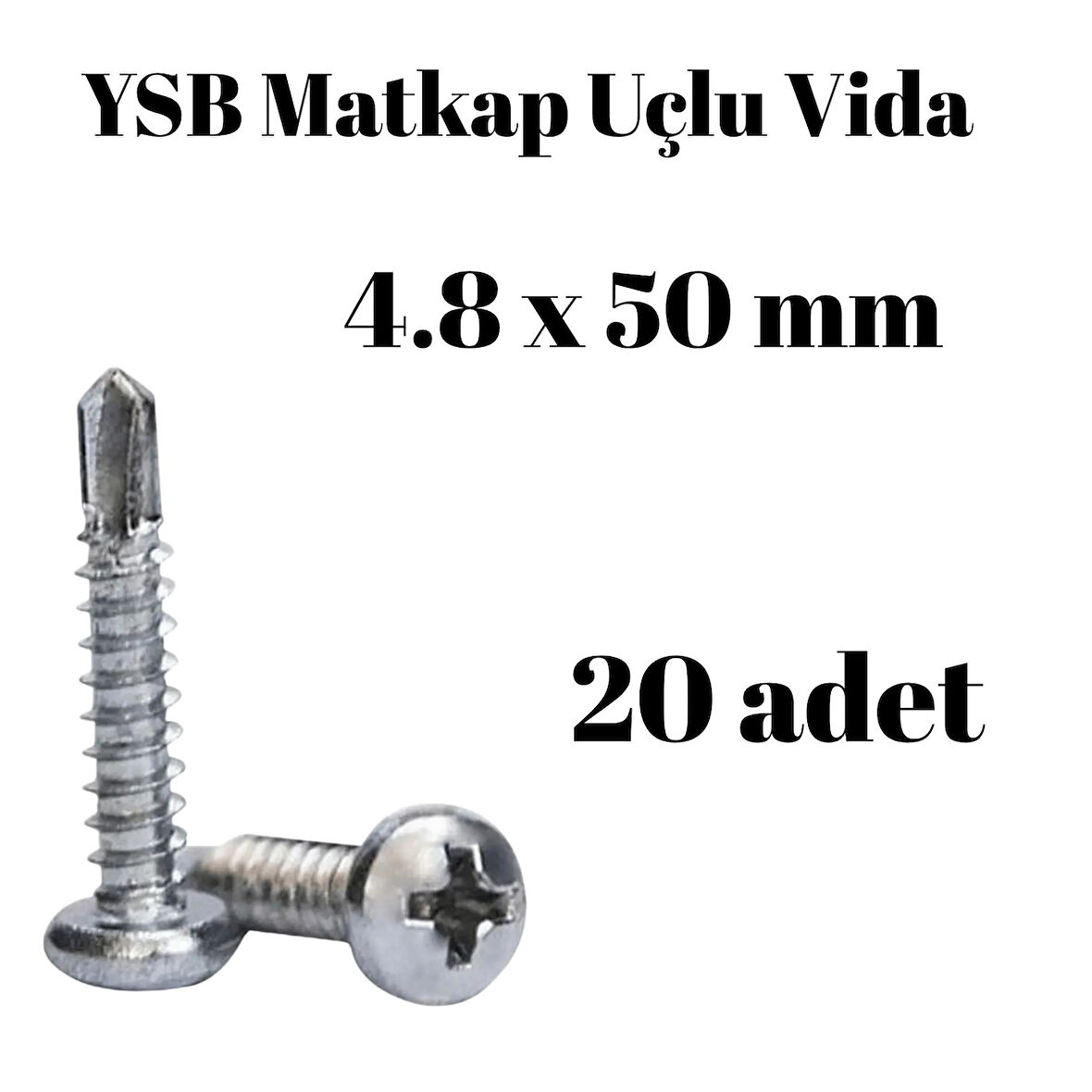 Yıldız Silindir Başlı 4.8x50 YSB Matkap Uçlu Akıllı Vida 20 Adet