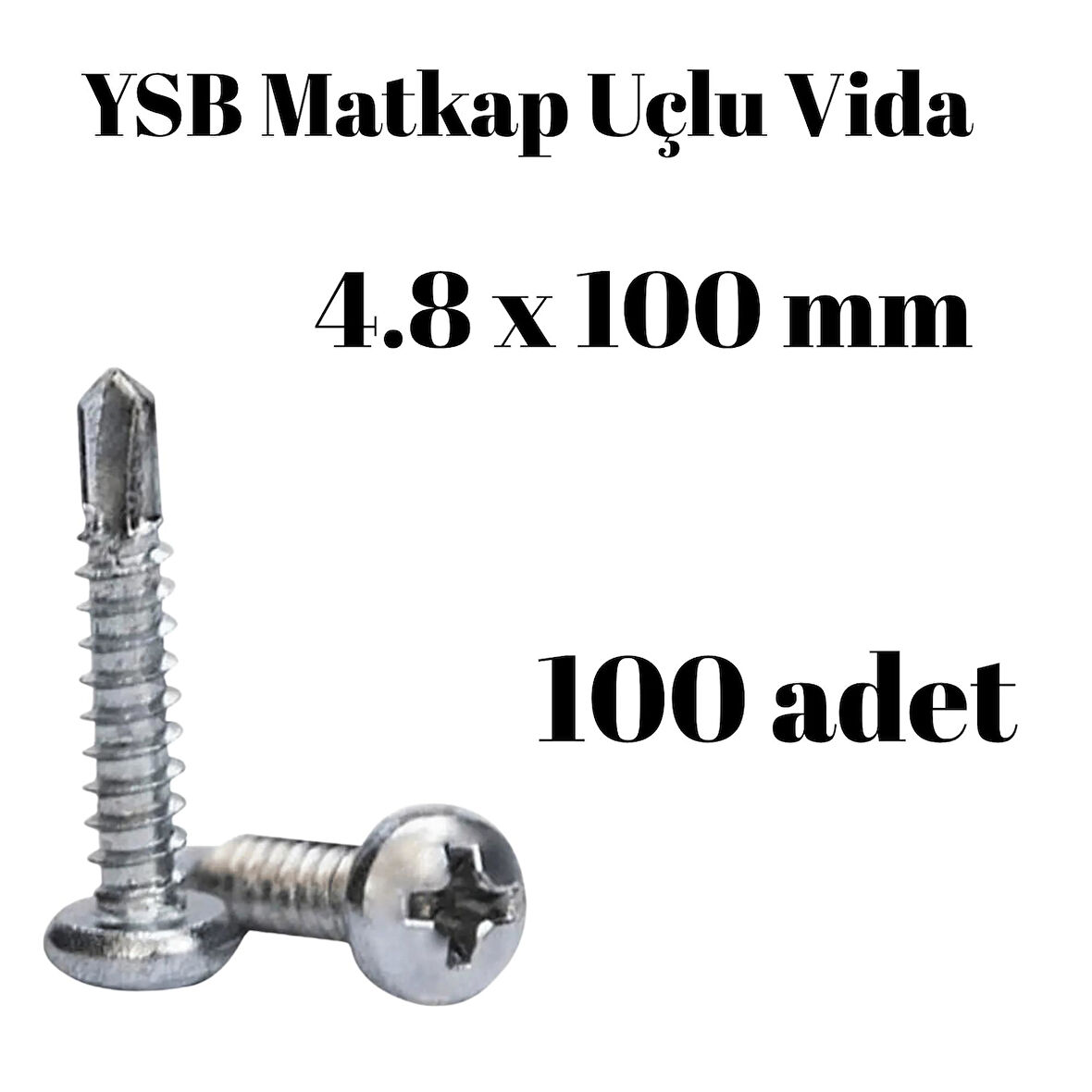 Yıldız Silindir Başlı 4.8x100 YSB Matkap Uçlu Akıllı Vida 100Adet