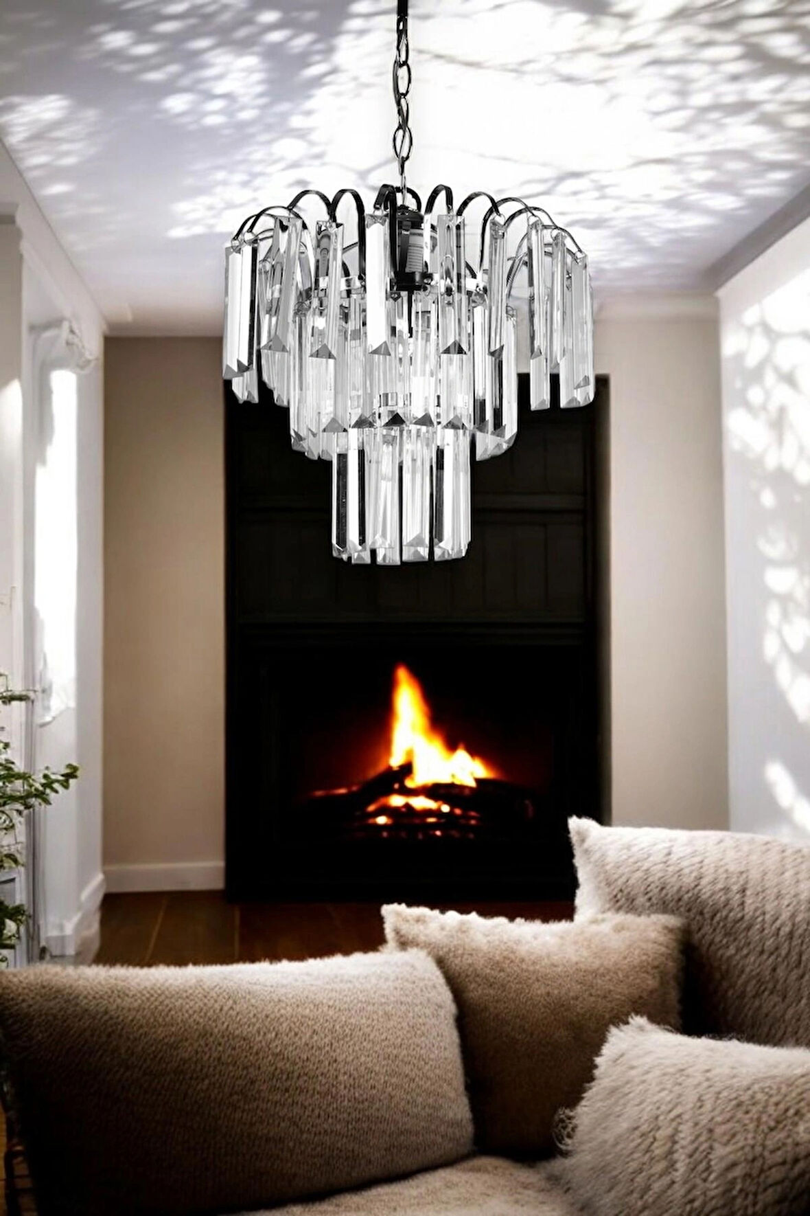TURKUAZ TEKLİ KRİSTAL LÜX AVİZE