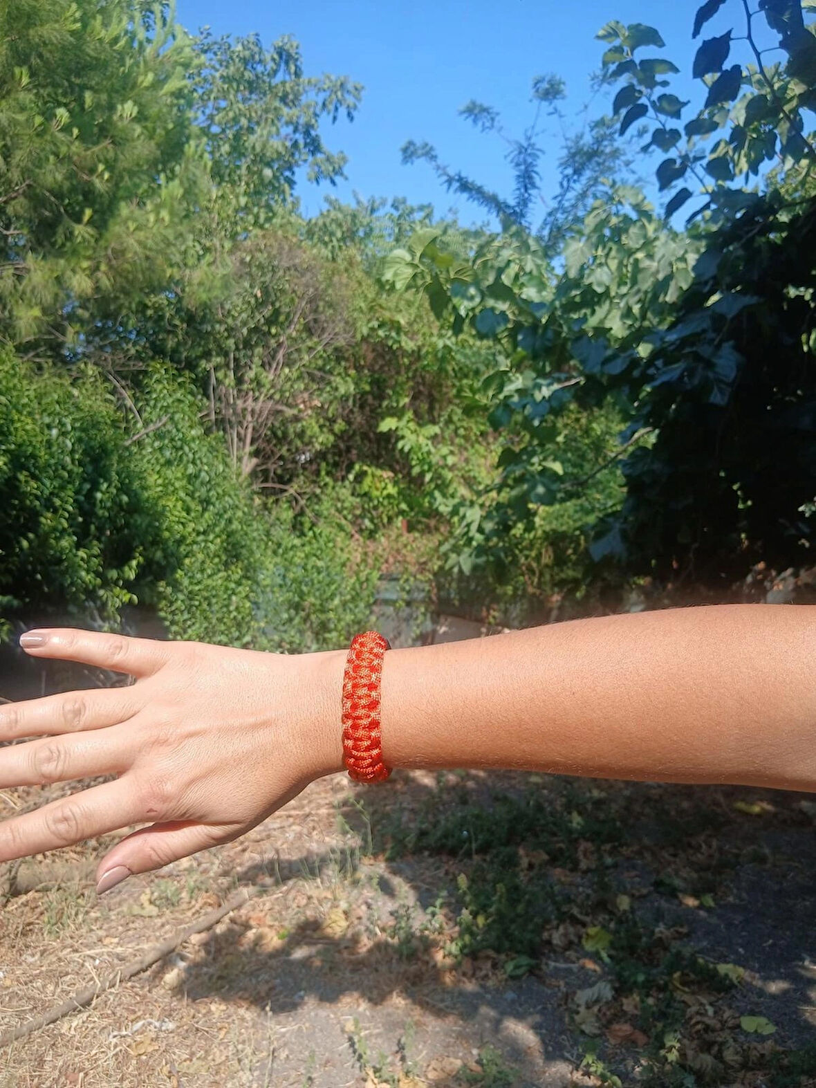 PARACORD BİLEKLİK TURUNCU KOBRA MODELİ