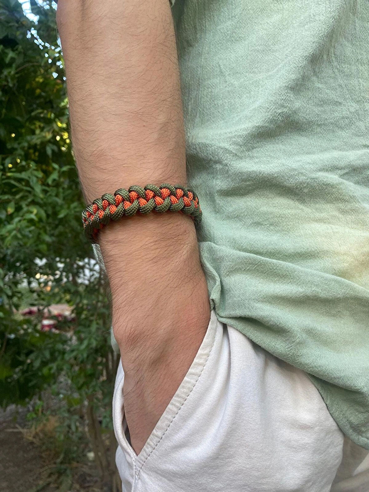 TURUNCU-HAKİ PARACORD KOBRA BİLEKLİK