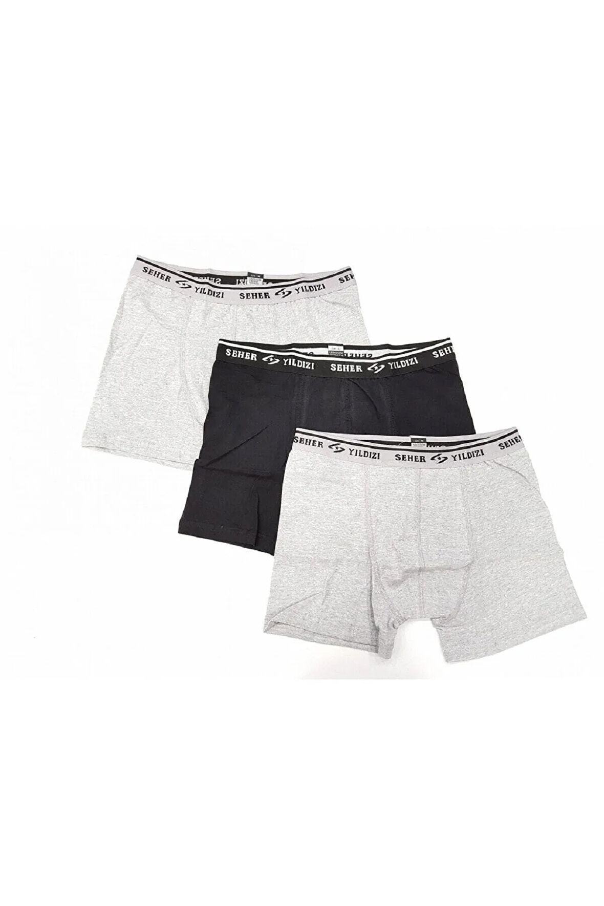 Erkek Beyaz 6'lı Yıldızı Likralı Pamuklu Boxer 0060