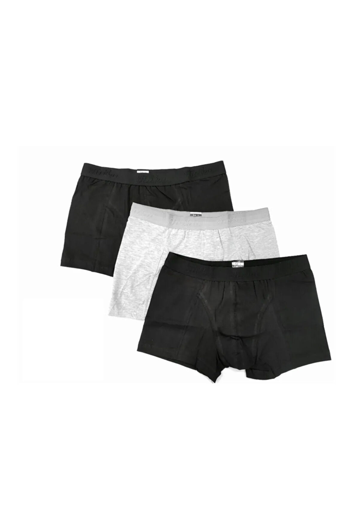 Erkek Siyah Gri Likralı 6 Adet Boxer