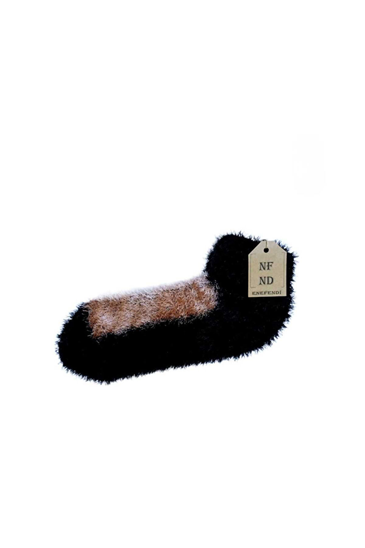 Tüylü Kışlık Termal Çorap Dikişsiz Peluş Patik Şık Rahat Siyah Vizon Ev-parti Çorabı