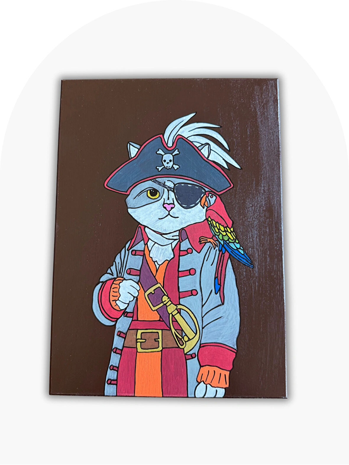 Korsan Kedi Model Ahşap Tasarım Tavla