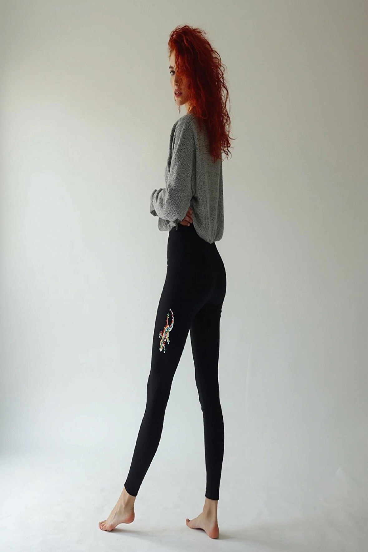 TWINTICKS YÜKSEK BEL PUSH UP BASKILI ESNEK VE BEL BASEN TOPARLAYICI SPOR FİTNESS PİLATES YOGA SİYAH TAYT
