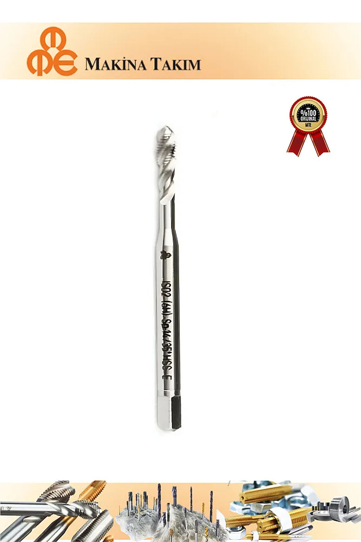 MTE M4x0,7 Normal Vidalı HELİS Kanallı Makina Kılavuzu HSS - E DIN 371/C