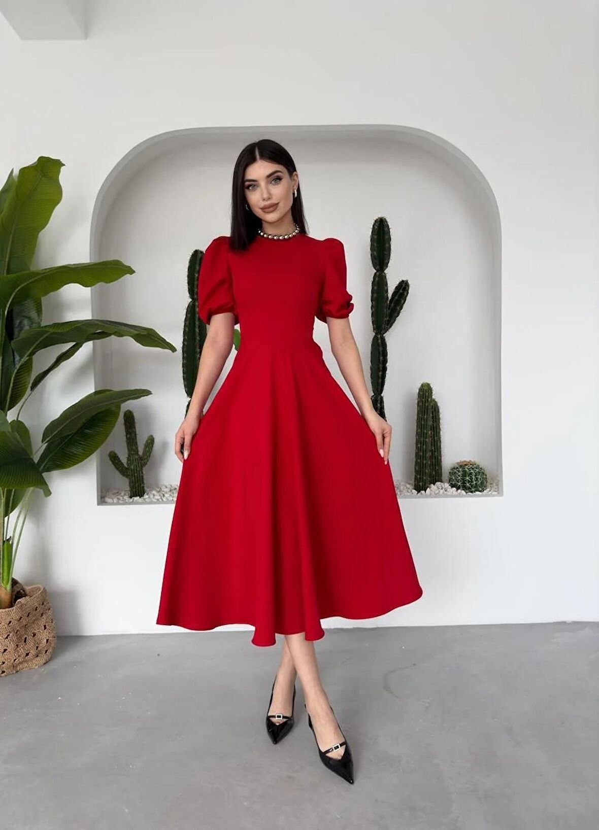 Viki Midi Boy Kloş Elbise