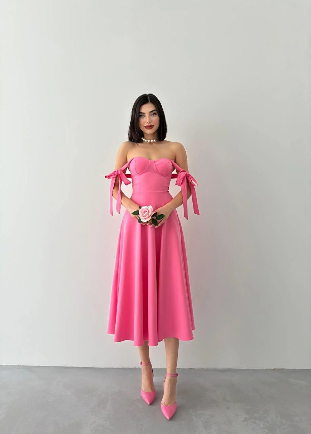 Sindirella Midi Atlas Elbise