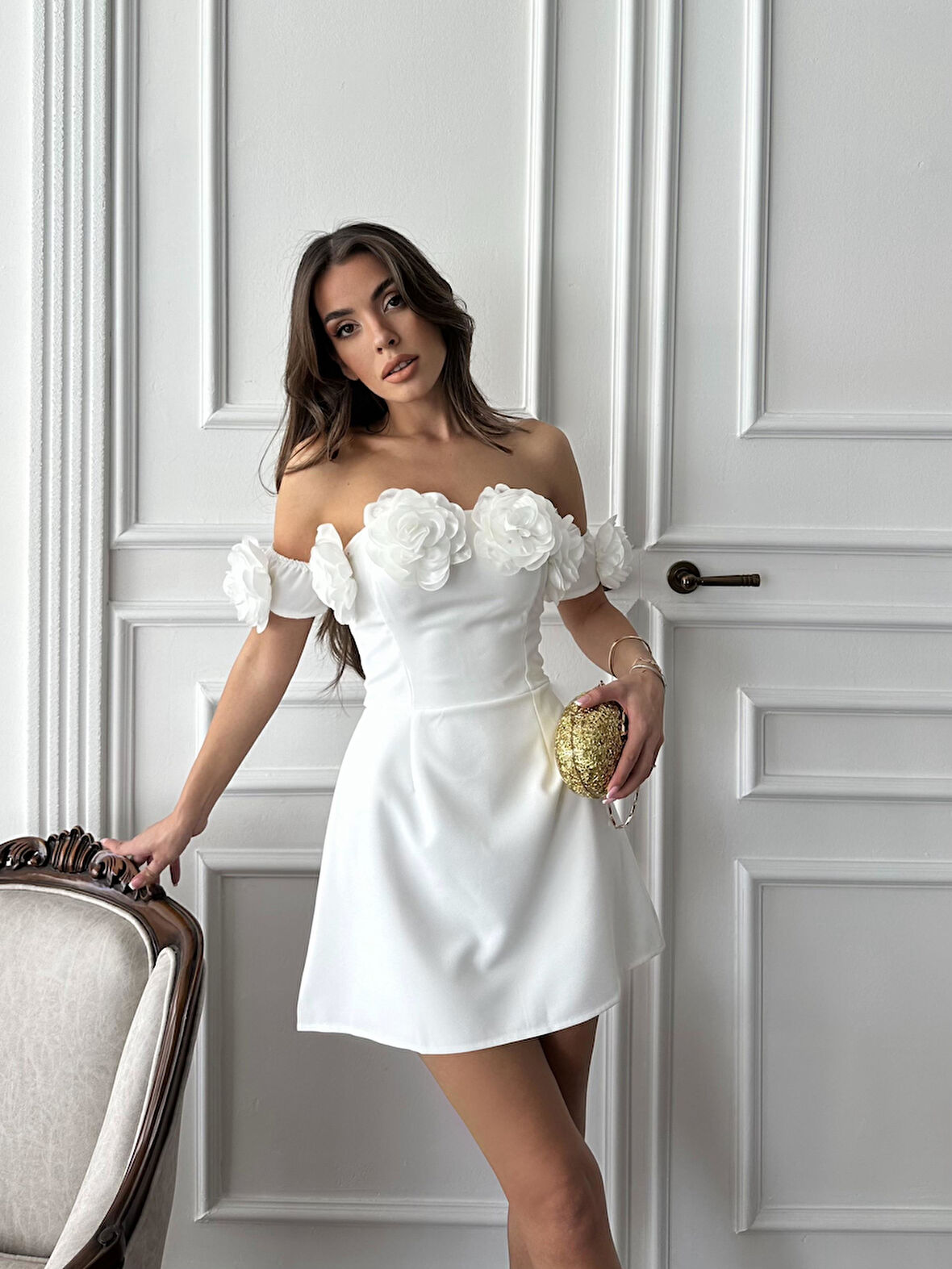 Romantica Çiçek Detay Mini Elbise
