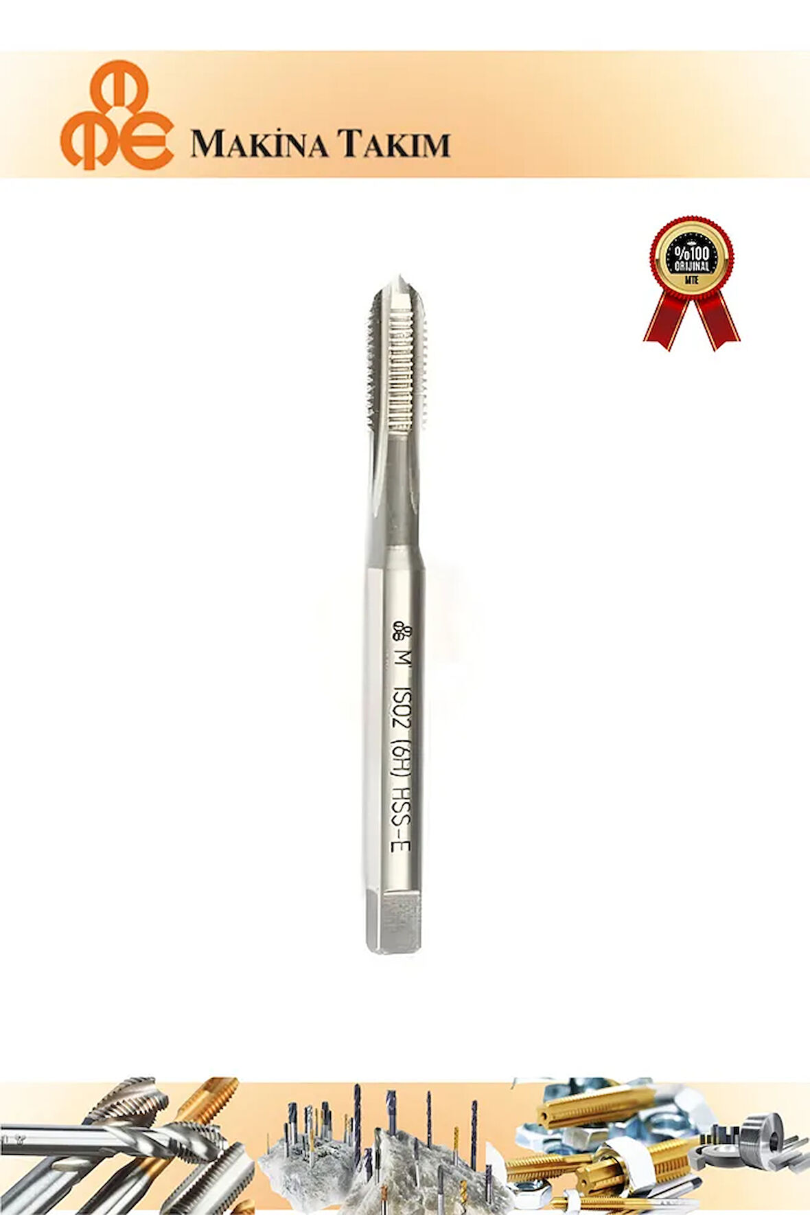 MTE M3x0,5 Normal Vidalı Düz Kanallı Makina Kılavuzu HSS - E DIN 371/C
