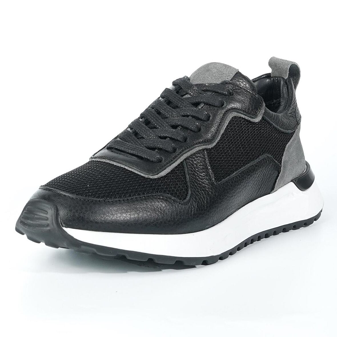 Albus Model Erkek Hakiki Deri Siyah Sneaker