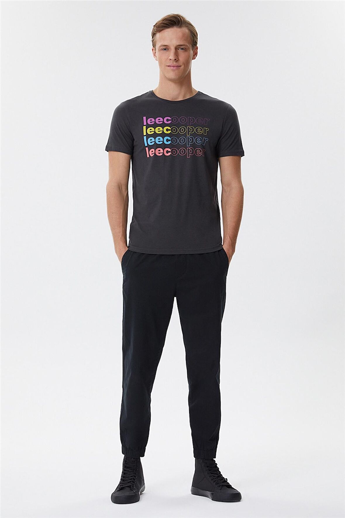 Bert Erkek Bisiklet Yaka T-Shirt Antrasit