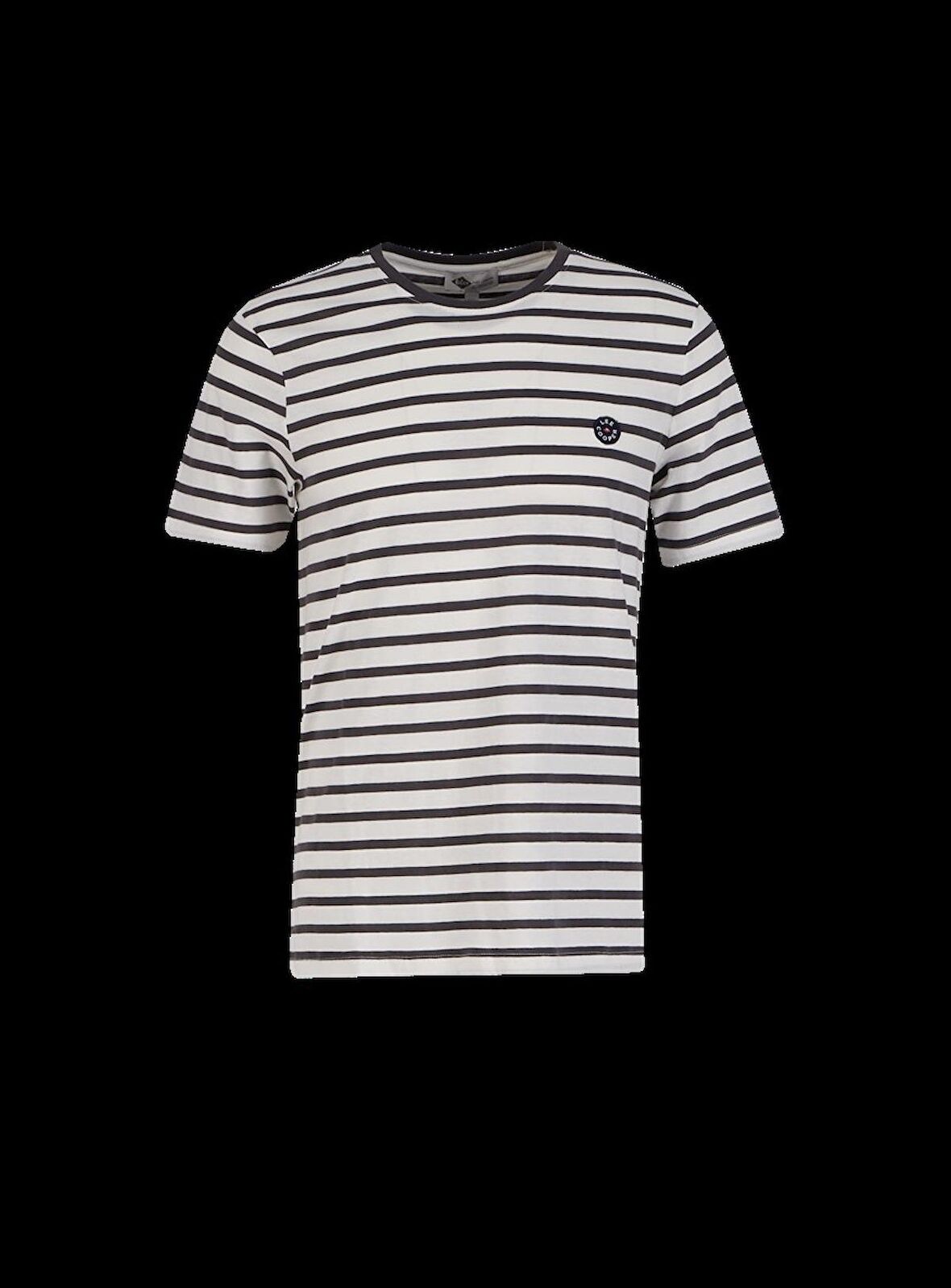Davies Erkek Bisiklet Yaka T-Shirt Off White Çizgili