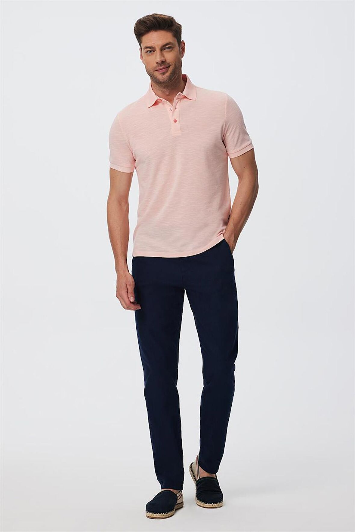 Jake Erkek Polo Yaka T-Shırt Pastel Pembe