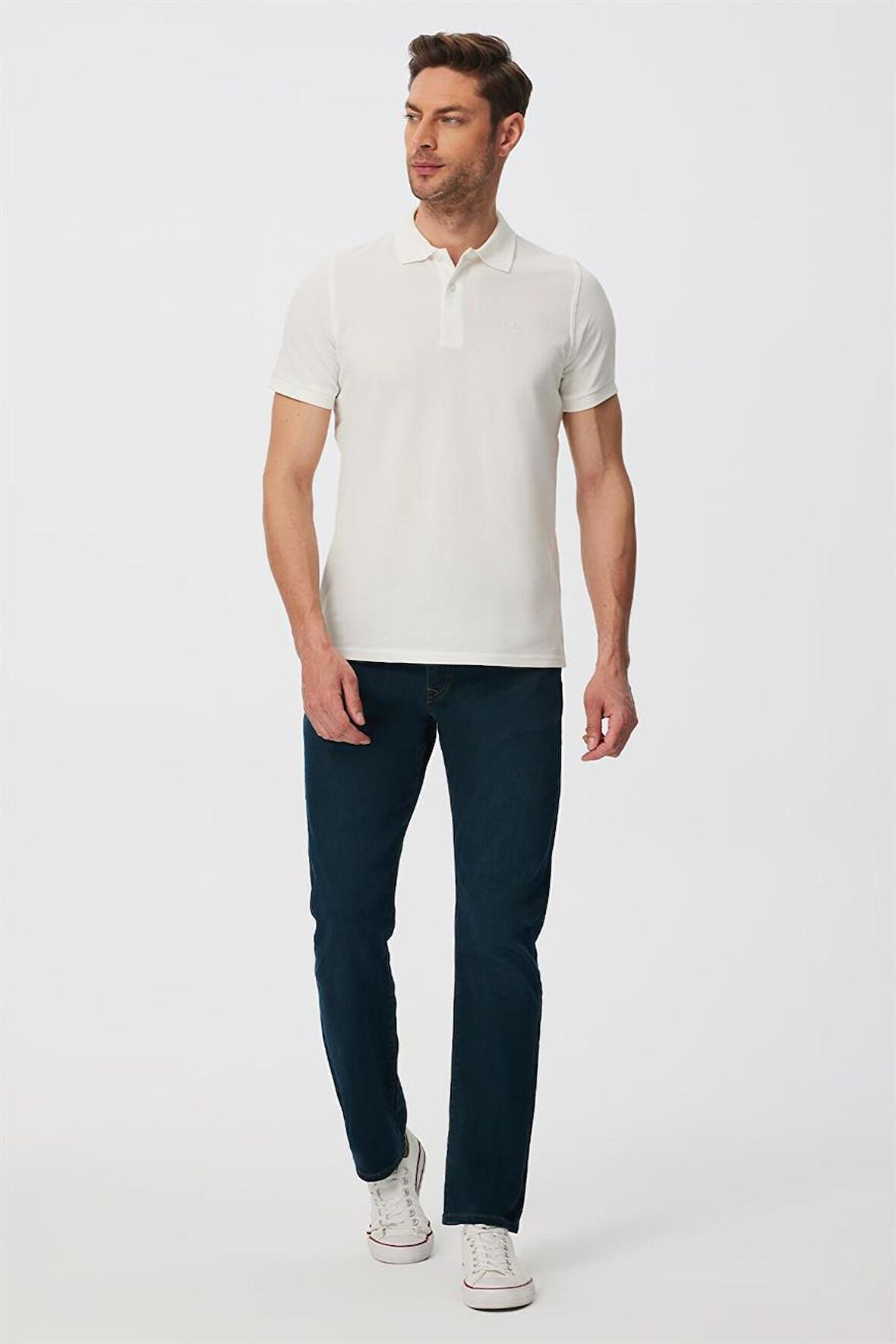 Twins Erkek Polo Yaka T-Shırt Ekru