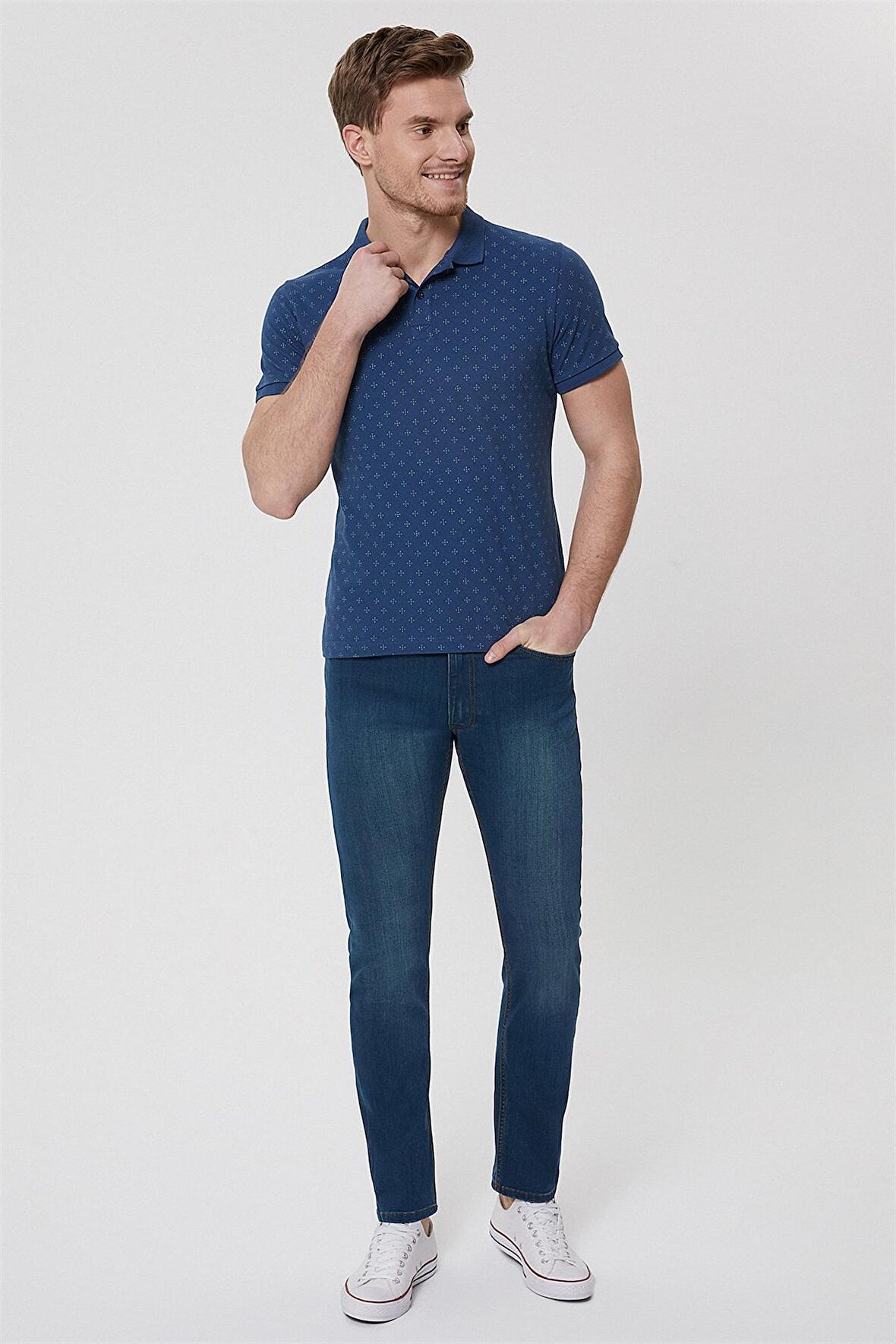 Polite Erkek Polo Yaka T-Shirt İndigo
