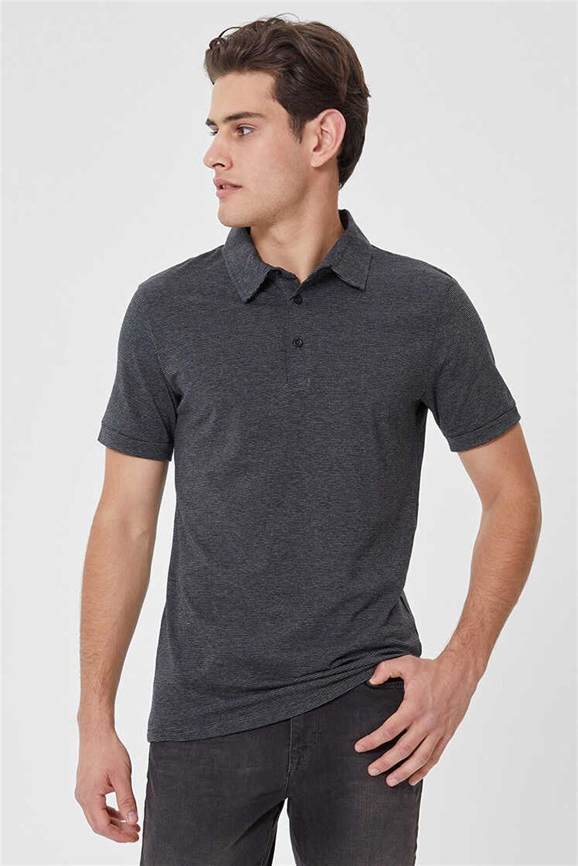 Daker Erkek Polo Yaka T-Shirt Antrasit