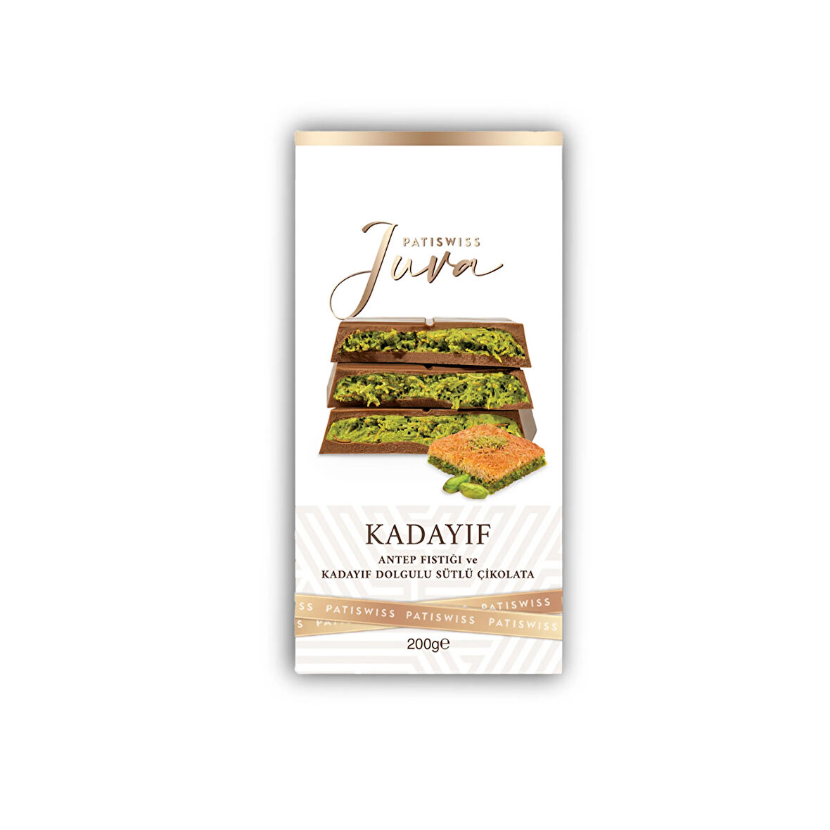 Juva Antep Fıstığı ve Kadayıf Dolgulu Sütlü Çikolata 200gr