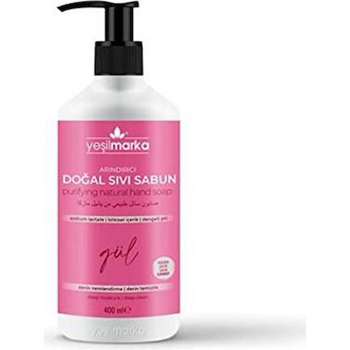 Yeşil Marka Arındırıcı Doğal Sıvı Sabun Gül 400 ml