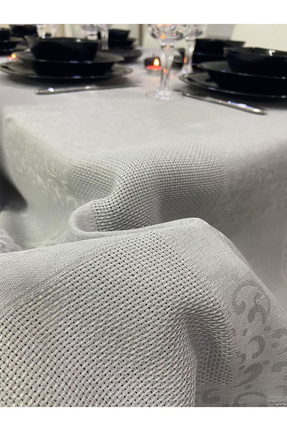 Etuval Kendinden Desenli Salon Masa Örtüsü