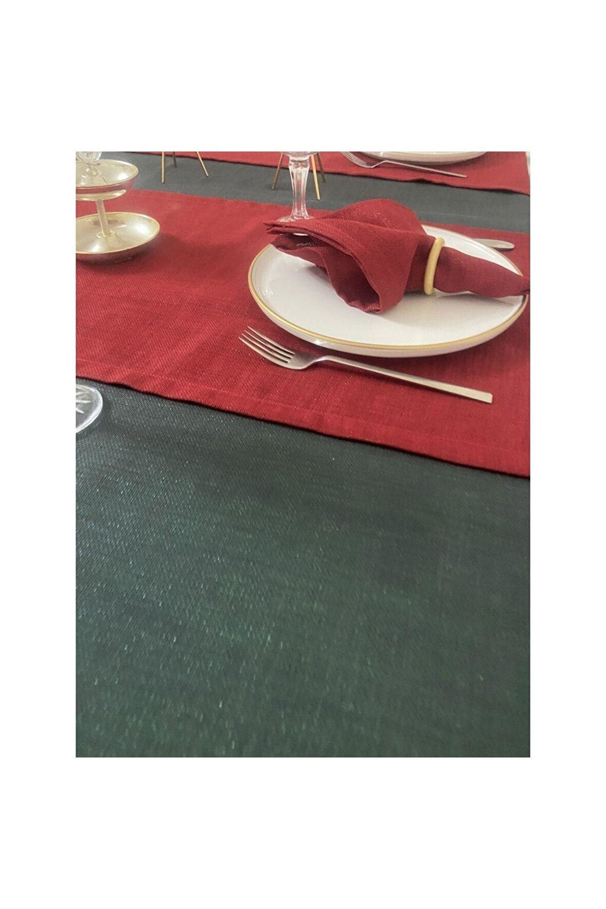 Simli Dertsiz Salon Masa Örtüsü Füme 25 Parça