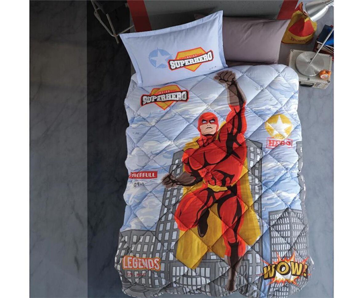 Clasy Tek Kişilik Ranforce Genç Desen Uyku Seti Superhero
