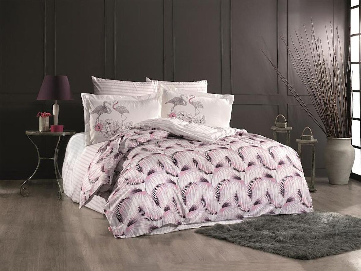 Hobby Çift Kişilik Poplin Nevresim Florina Mürdüm
