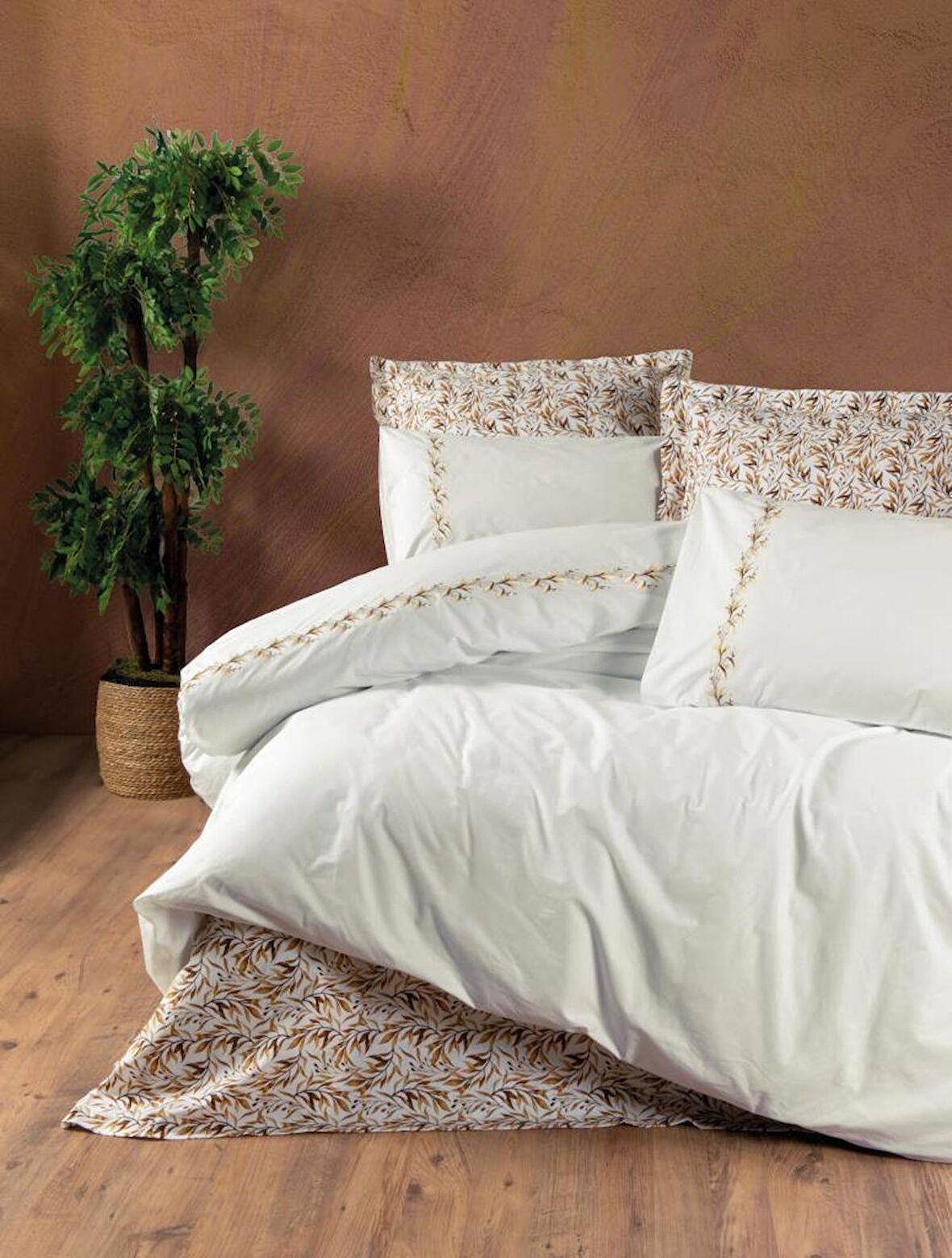 Cotton Box Majestic Seri Çift Kişilik Nevresim Takımı Polite Tarçın