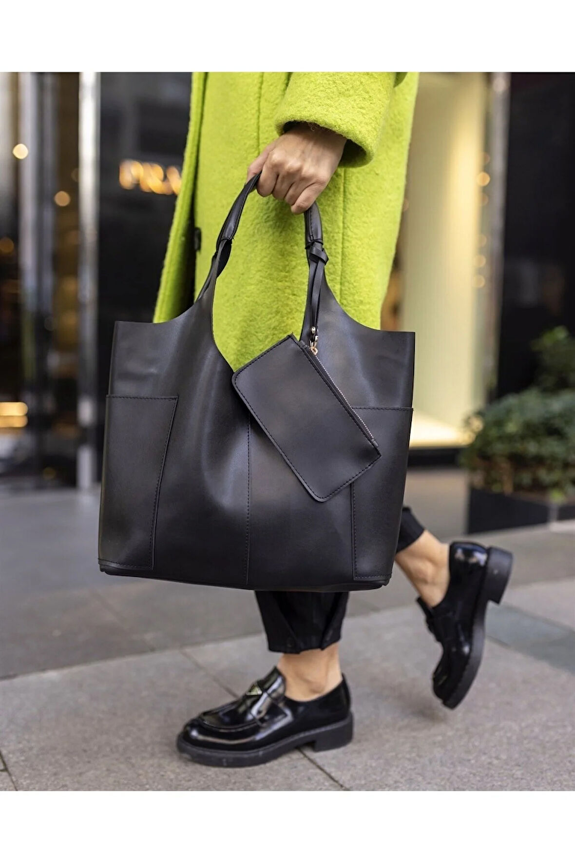 Olivia Yavrulu Cüzdanlı Çanta Siyah