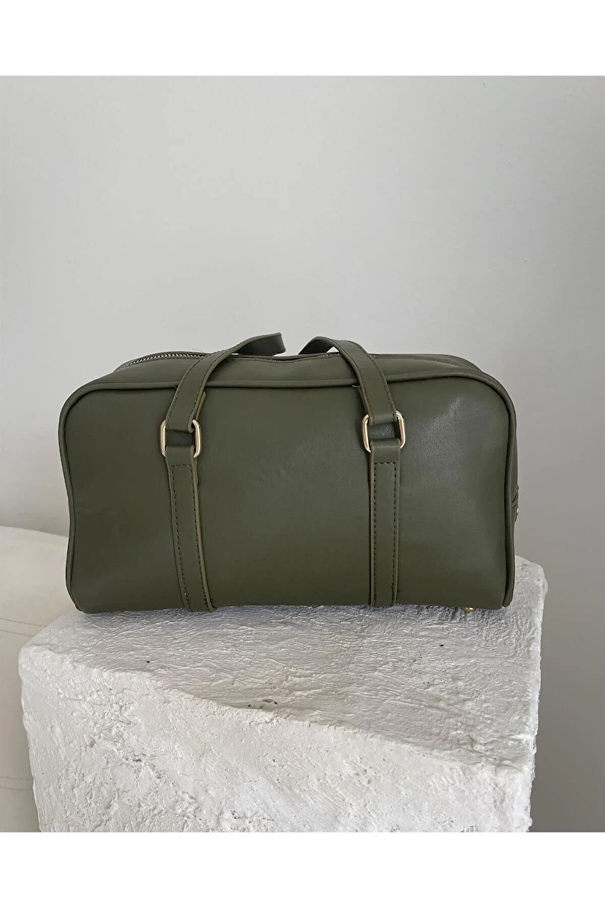 Uzun Çift Saplı Çanta Haki