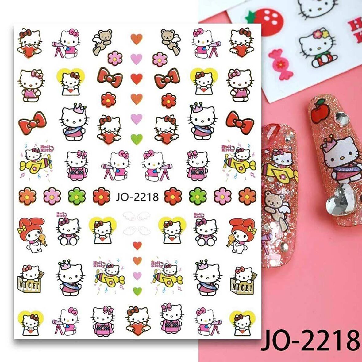 Adanil Çiçek Toka Kalp Hello Kitty Sticker J0-2218