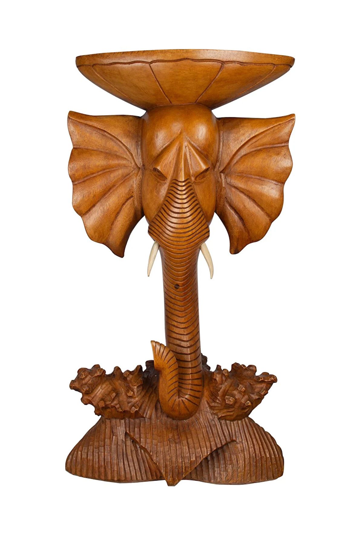 Tek Parça El Yapımı Fil Dekoratif Obje ve Sehpa 40 cm x 75 cm