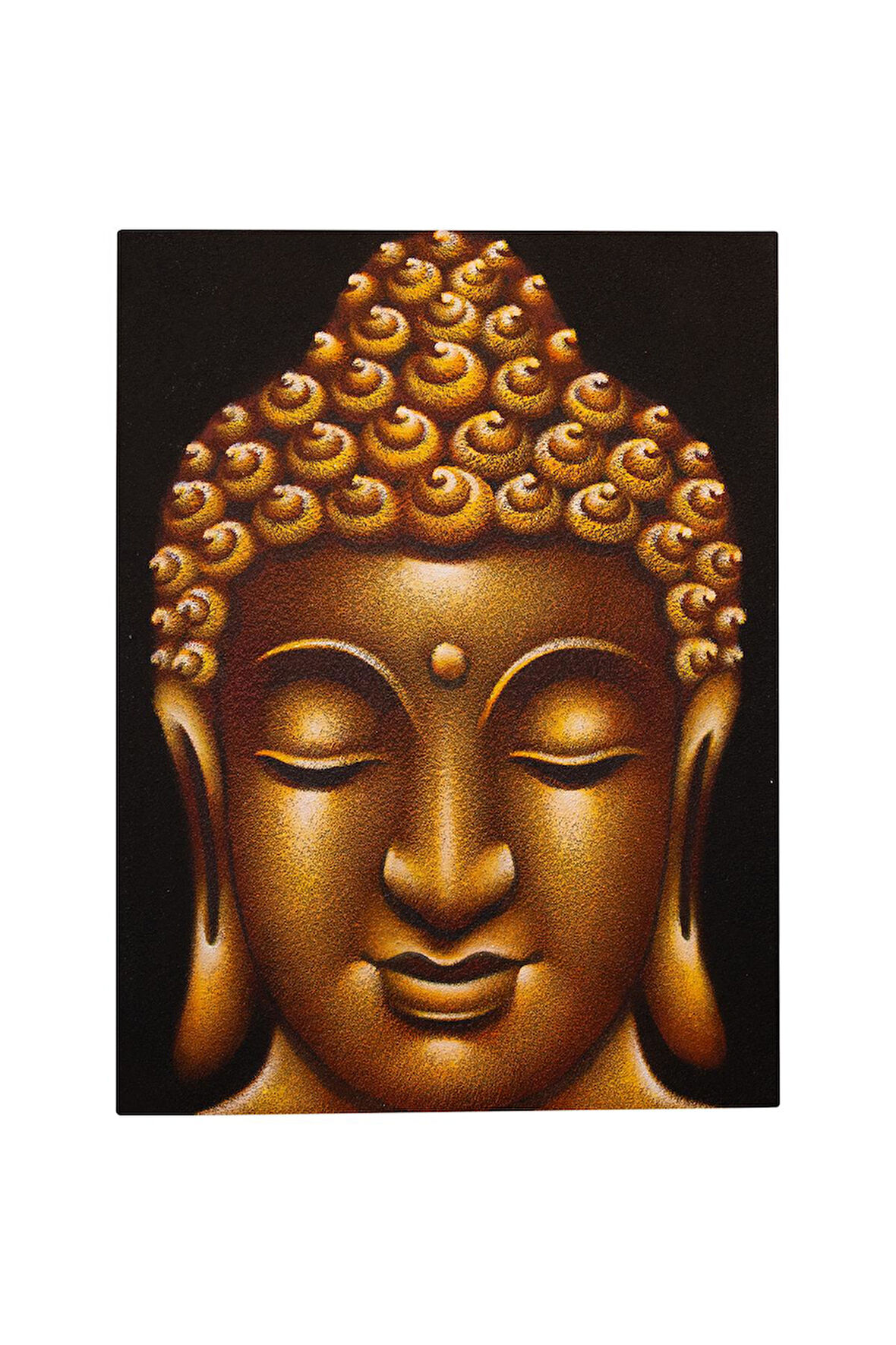 Altın Tonlarında Buda Portresi El Yapımı Tuval Tablo