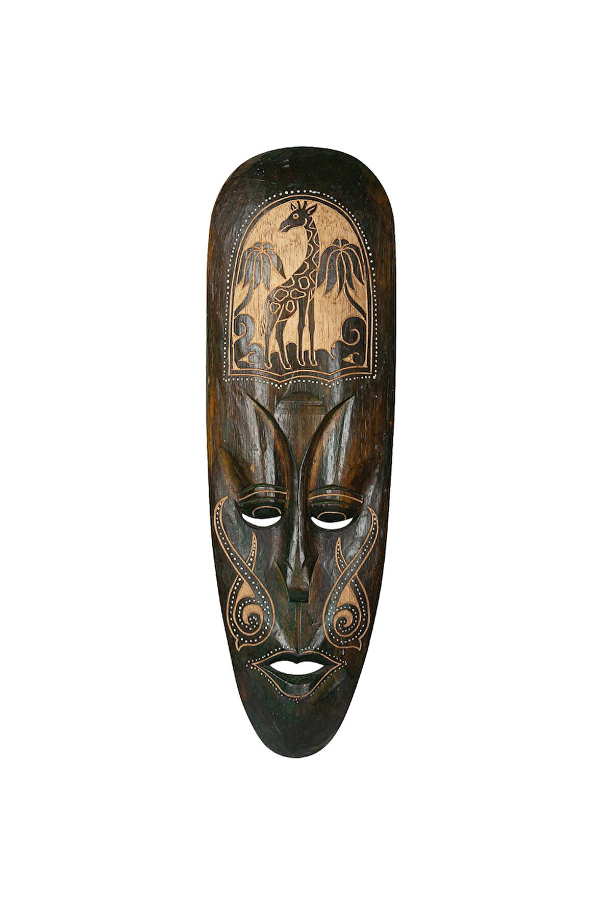 Dekoratif Duvar Objesi Ahşap Kötü Ruhları Uzaklaştıran Maske