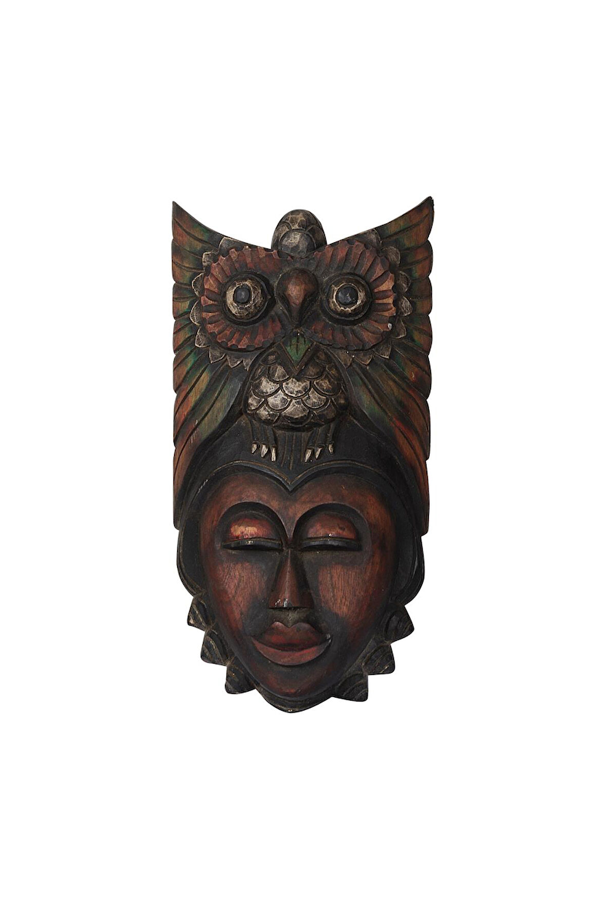 Dekoratif Duvar Objesi Ahşap Kötü Ruhları Uzaklaştıran Maske
